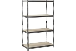 Muscle Rack UR361860PB4P-SV Silver Vein Steel Storage Rack, 4 Adjustable Shelves, 3200 lb. Capacity, 60" Height x 36" Width x 18" Depth