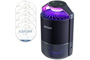 Katchy Flying Insect Trap Indoor – Catcher & Killer for Mosquito, Fruit Fly, Gnat & Small Moth – Non-Zapper with Suction & Blue Light – Ideal for Indoor Spaces, Kitchen & Plants (Original, Black)