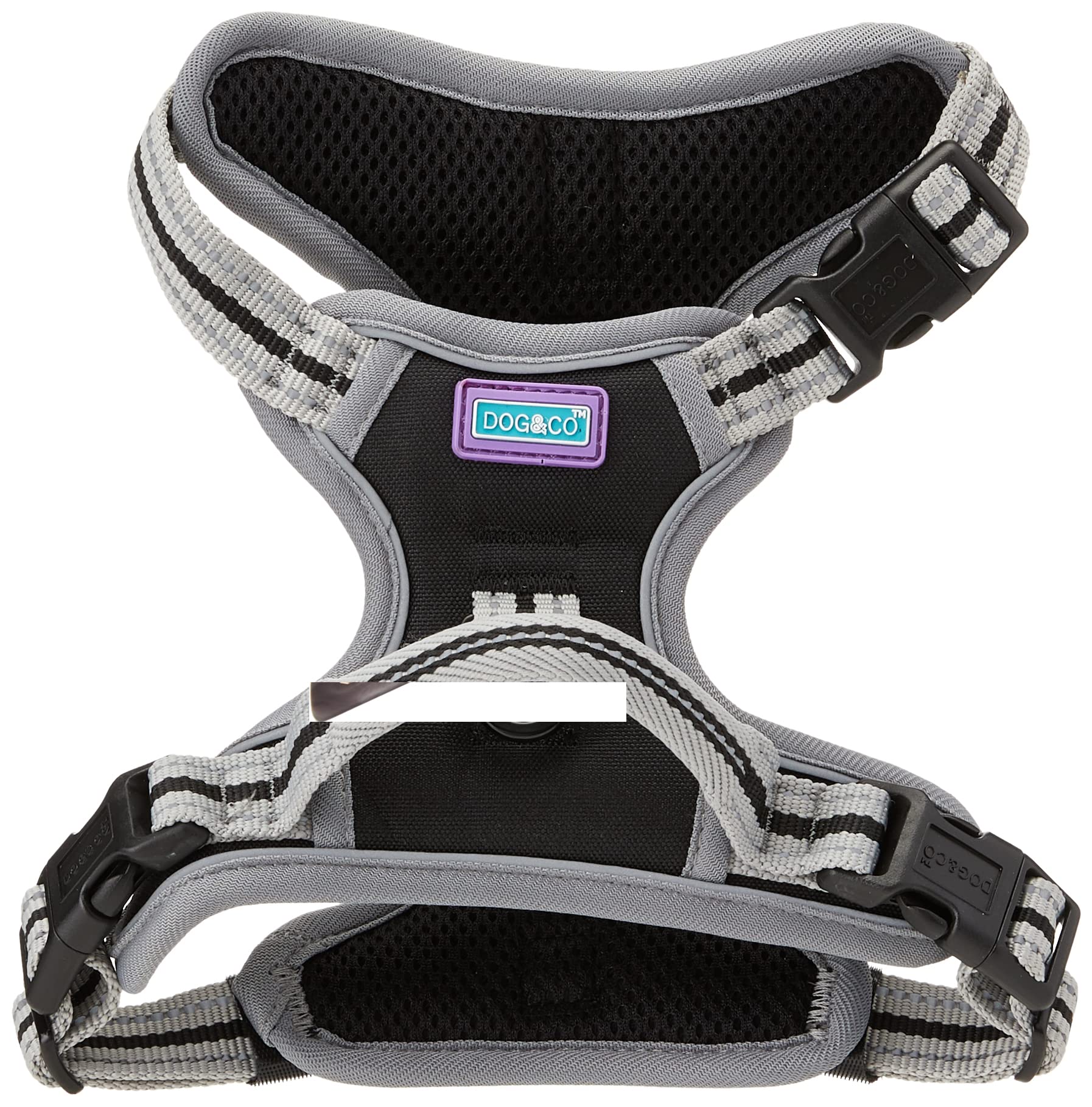 Dog & Co Sports Harness, Padded and Reflective, Black Small
