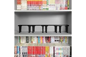 BANTLOU 1Pcs Shelf Riser for Displaying Two Rows of Books on a Single Shelf, Wooden Adjustable Heigh Manga Books Display Stand, Space-Saving for Video Game Cases, DVDs, CDs (10 * 5.9Inch)
