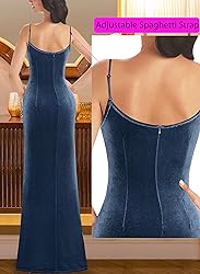 VFSHOW Womens 2025 Winter Velvet Formal Prom Maxi