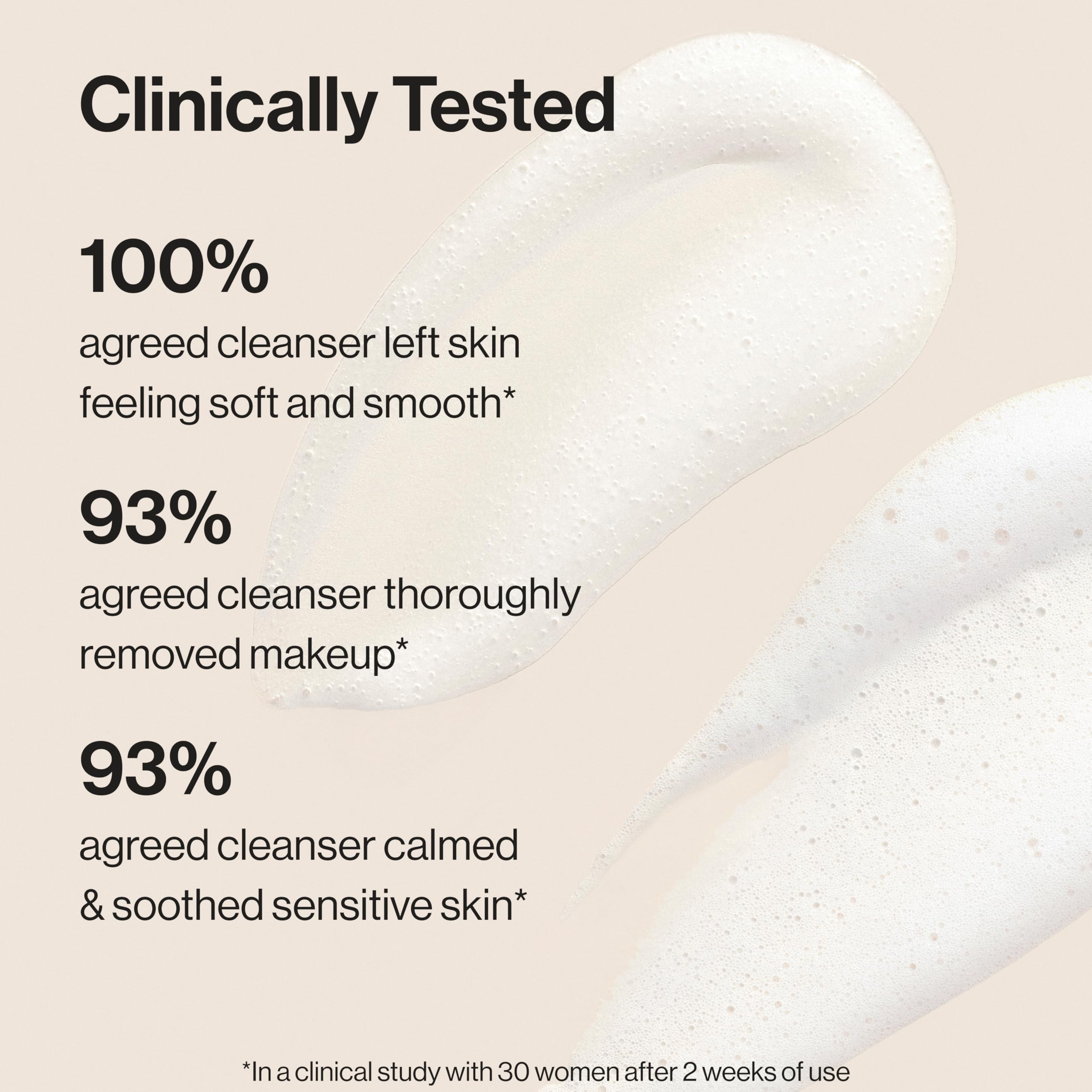 Honest Beauty Sensitive Skin Calming Cream Cleanser | Gently Cleanses, Hydrates, + Calms Skin | Hypoallergenic, Fragrance Free, Vegan | 4 fl oz