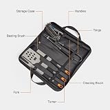 VonHaus VonShef 5 Piece BBQ Tool Set with Carry Bag Spatula Fork Tongs view 2