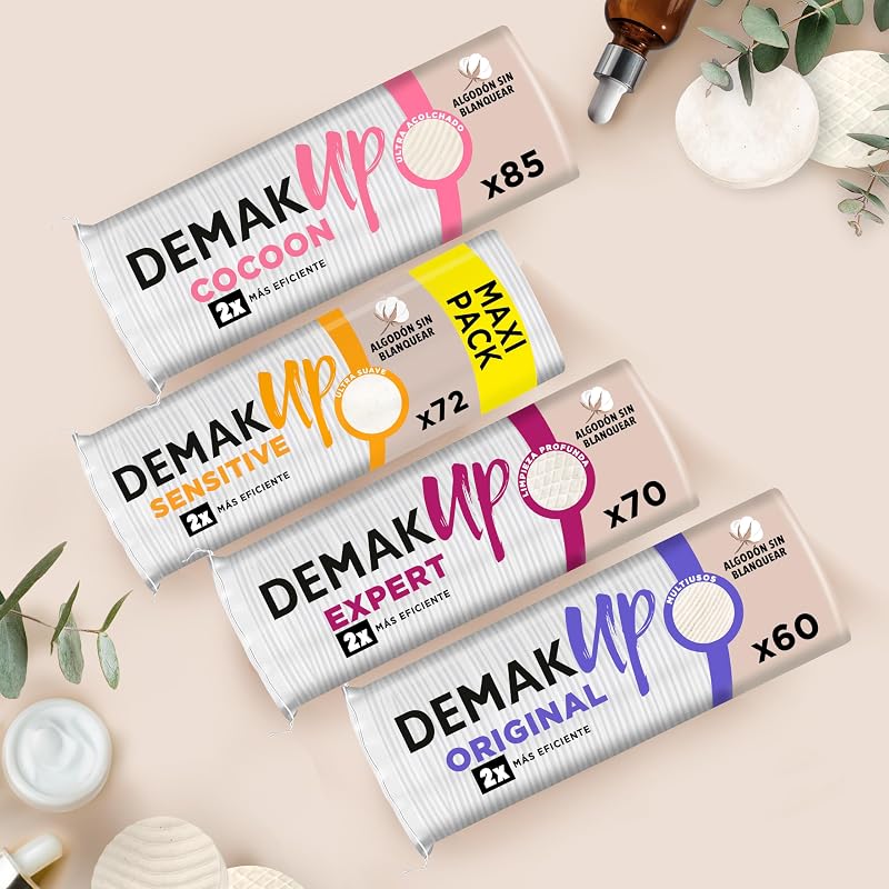 Expert Round Make-up-Entferner-Pads, 6 x 70 Stück, ungebleicht, Wabenstruktur, Beutel mit 420 Stück
