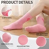 Zuimei 4 Pairs Yoga Grip Socks Women Non Slip Pink Heart Cotton 5 Colors view 3