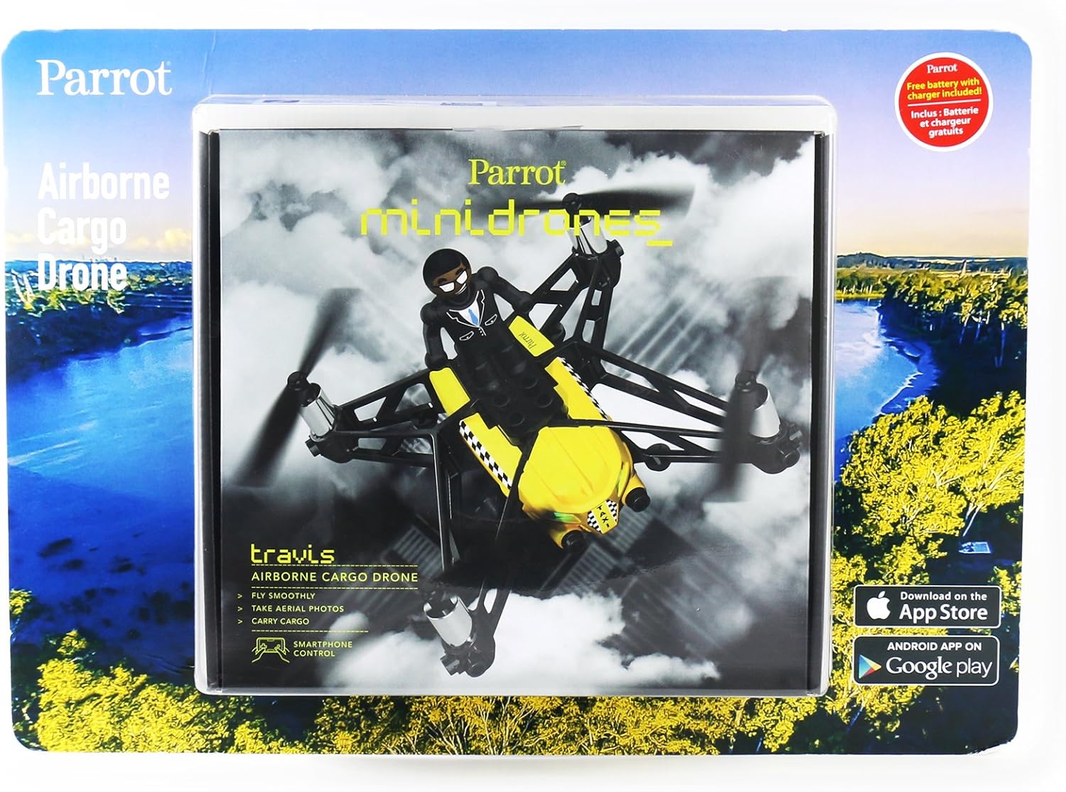 Travis Parrot Airborne Parrot Airborne Cargo Drone Travis Yellow