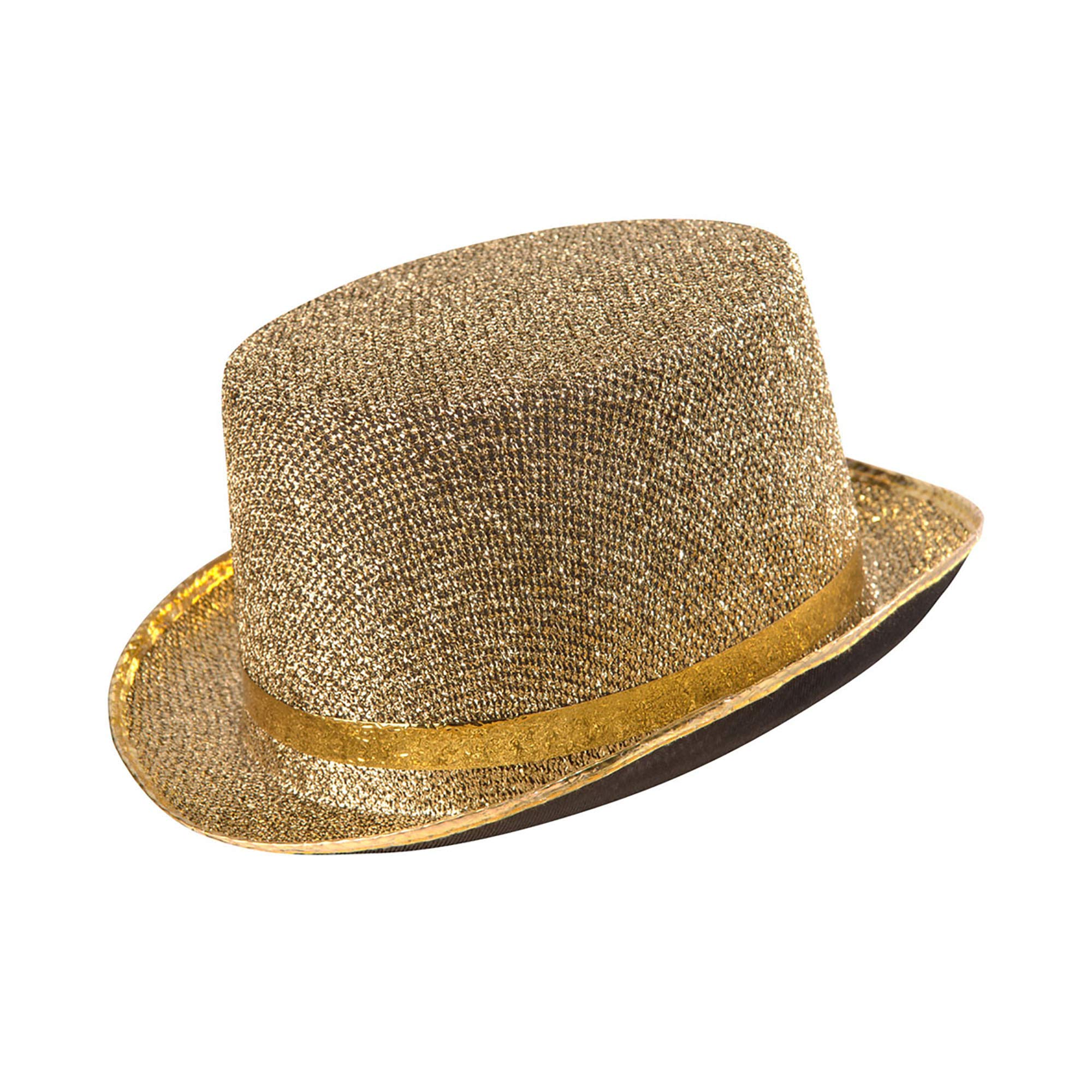 Felt Topper Gold Lame Top Hats Caps & Headwear for Fancy Dress Costumes Accessory — image 1