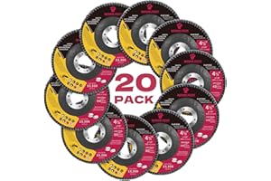 WANKADA 40/60/80/120 Mixed Grit Zirconia Flap Disc 4-1/2" x 7/8-Inch Abrasive Sanding Disc Bevel Type 29 Angle Grinder Edge Grinding Wheel for Stainless Steel and Metal 13300 RPM (Pack of 20)