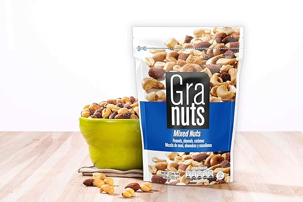 GRANUTS MIXED NUTS FAMILY PACK | ALMONDS, PEANUTS & CASHEWS | CRUNCHY + SOFT TEXTURES | 7.05 OZ (PACK OF 1)