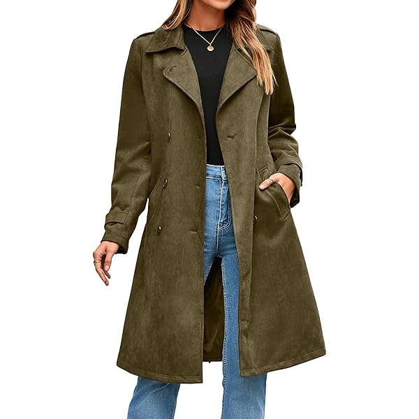 Amazon.com: Women Trench Coat Long Loose Jacket Faux PU Leather