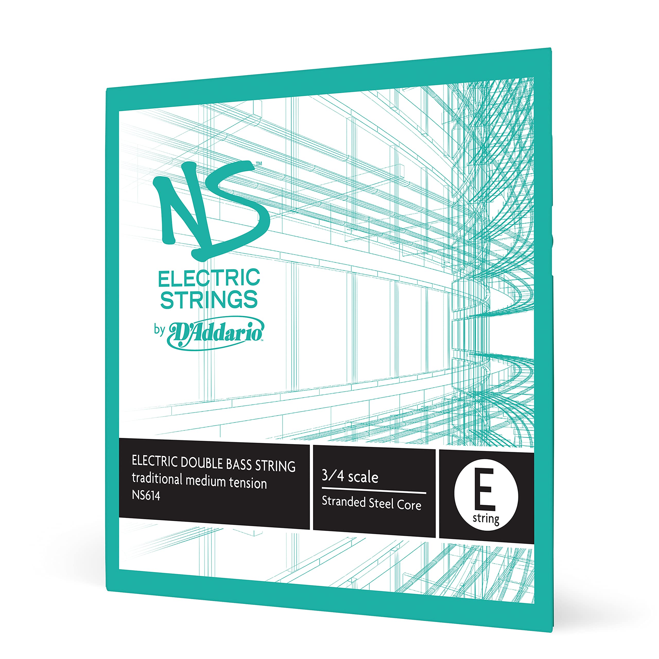 D'Addario NS Electric 3/4 Scale Medium Tension Single E String for Traditional Bass