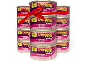 Can Air Freshener and Odor Neutralizer by California Scents, Stocking Stuffers, Set of 12 Spillproof Cans for Home and Car, Coronado Cherry, 1.5 Oz Each