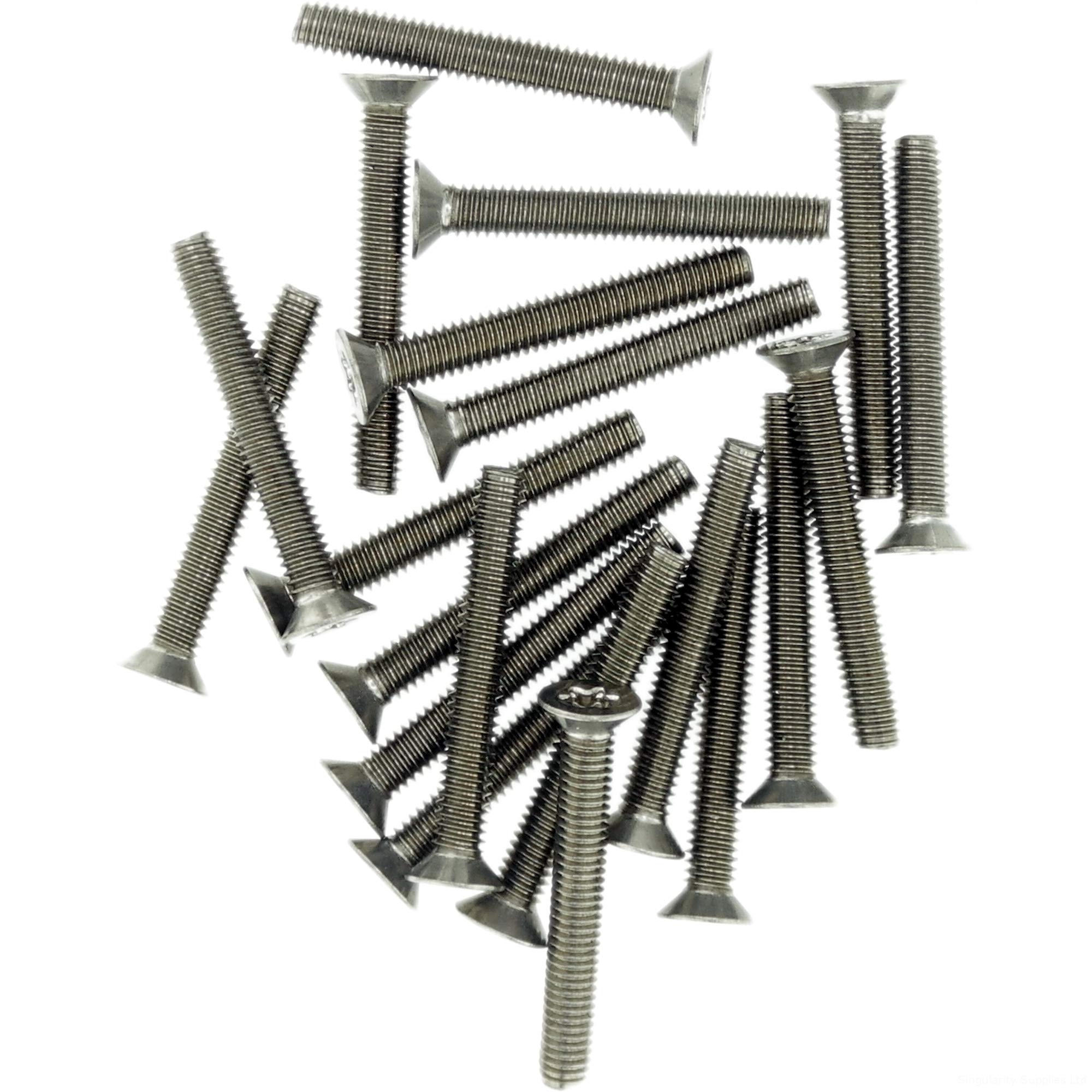 M6 (6mm x 20mm) TX Socket Countersunk Thread Rolling Screw - Stainless Steel (A2) (Pack of 20)