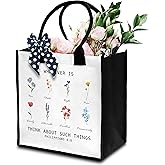 Dr.Baner Christian Tote Bag For Women, Whatever Is Think About Such Things, Bible Verse Canvas Tote Bag, Travel, Shopping, Gift -31