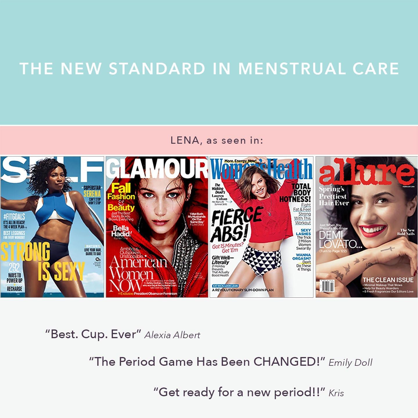 Lena Menstrual Cup - Reusable Period Cup - Tampon and Pad Alternative - Heavy Flow - Large - Purple: Health & Personal Care
