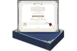 HAUTOCO 30 Packs Single Sided Certificate Holders, Award Certificate Covers with Gold Foil Border Navy Blue Diploma Holders for Letter Size 8.5 x 11 Cardstock, Graduation, Documents
