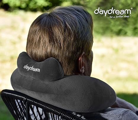 daydream: Reise Nackenkissen mit Kopfstütze aus Mikroperlen, grau (N-5062) Nackenhörnchen , Reisekissen , Nackenstützkissen ,