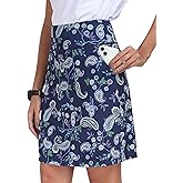 MoFiz Women's 20" Knee Length Skorts Skirt High Waisted Golf Tennis Skort Athletic Skirt for Sports Workout Summer Casual