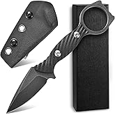 Ccanku C1399 6.5" Small Fixed Blade Knife,D2 Blade G10 Handle Full Tang EDC Tool Knife with Pocket Clip for Outdoor,Survival,Hiking,Camping