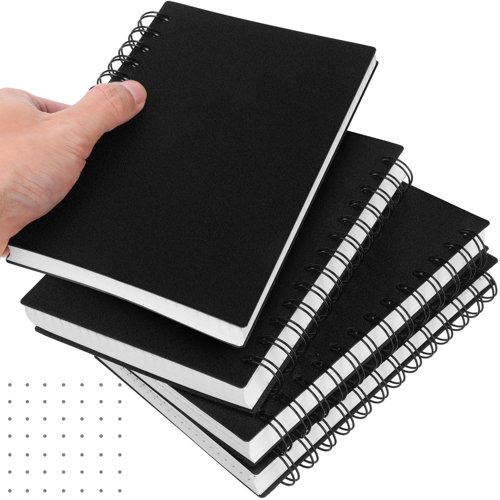 Photo 1 of 3 Pack 5x7 Inch Waterproof Spiral Notebook Stone Paper 150 sheets Lined Dot Graph Tactical Notebook All Weather Notepad Hardcover Construction Notepad Weatherproof Notepad for Outdoor Police Recording