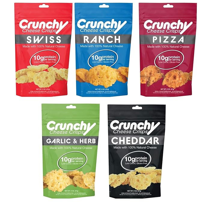 Variety Pack Crunchy Cheese Crisps, Made with 100 All Natural Cheese