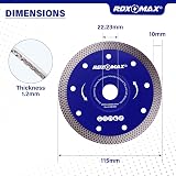 RDXMAX 115mm Diamond Cutting Disc Thin 1.2mm for Angle Grinder 4.5" view 3