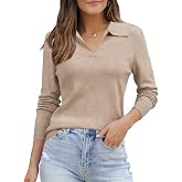 Arach&amp;Cloz Women's Wool Blend Polo Shirts Business Casual Tops Fall Sweater | Polo Shirts Women, Stretchy &amp; Lightweight, Business Casual, Fall Sweater