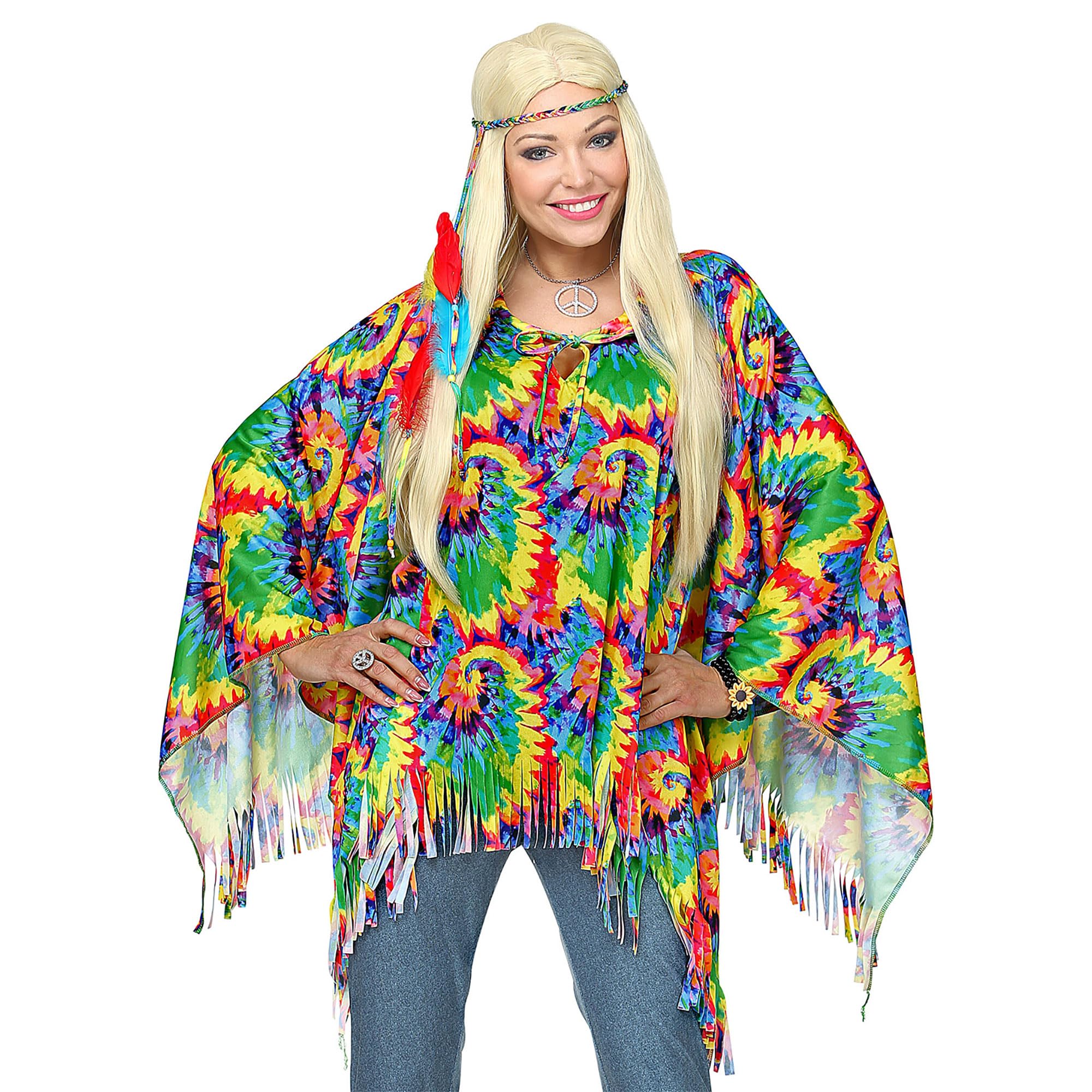Widmann Fancy Dress Costume Womens Ladies Psychedelic Hippie Adult Outfit