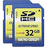 Micro Center 32GB Class 10 SDHC Flash Memory Card SD Card (2 Pack)