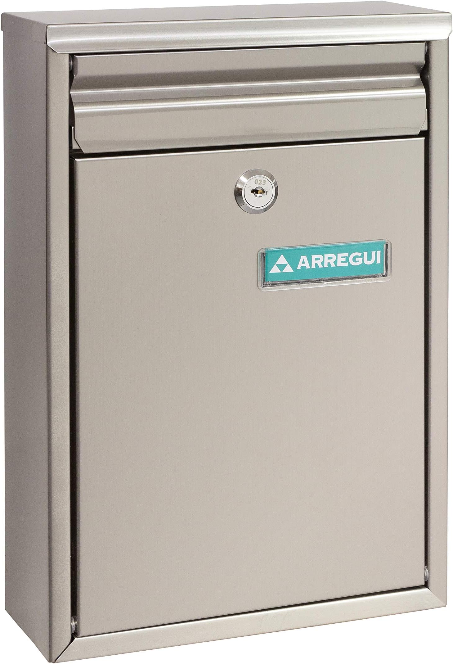 ARREGUIZaguán E5757 Stainless Steel Exterior Mailbox Size S (DIN A5) | Small Wall Mailbox | Mailbox with Back Mouth Letter Collection | Rain | Anti-Corrosion | Stainless Steel