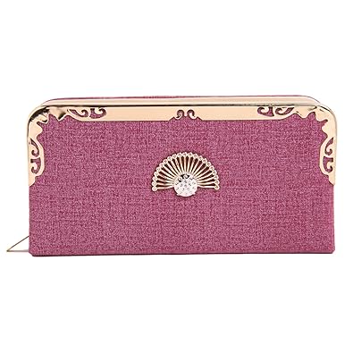 Fiona Trends Womens Purple Faux Leather Clutch(FT14-purple)