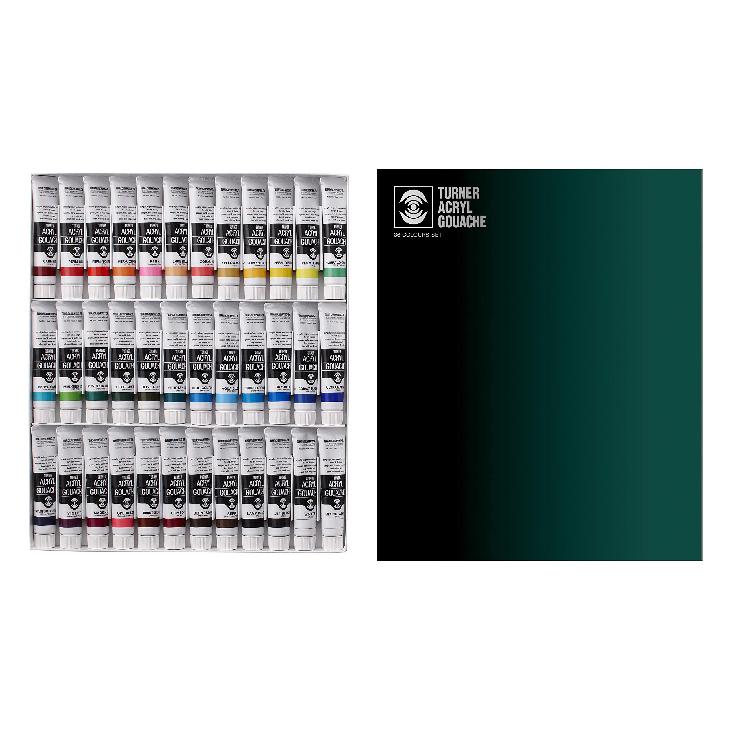TURNER Acrylic Gouache 20ml 36 color set (japan import)