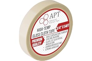 APT Glass Cloth Electrical Tape, High Temperature Masking Tape, 260°C. UL Listed, White Heat Resistant Tape. Ideal for Class 