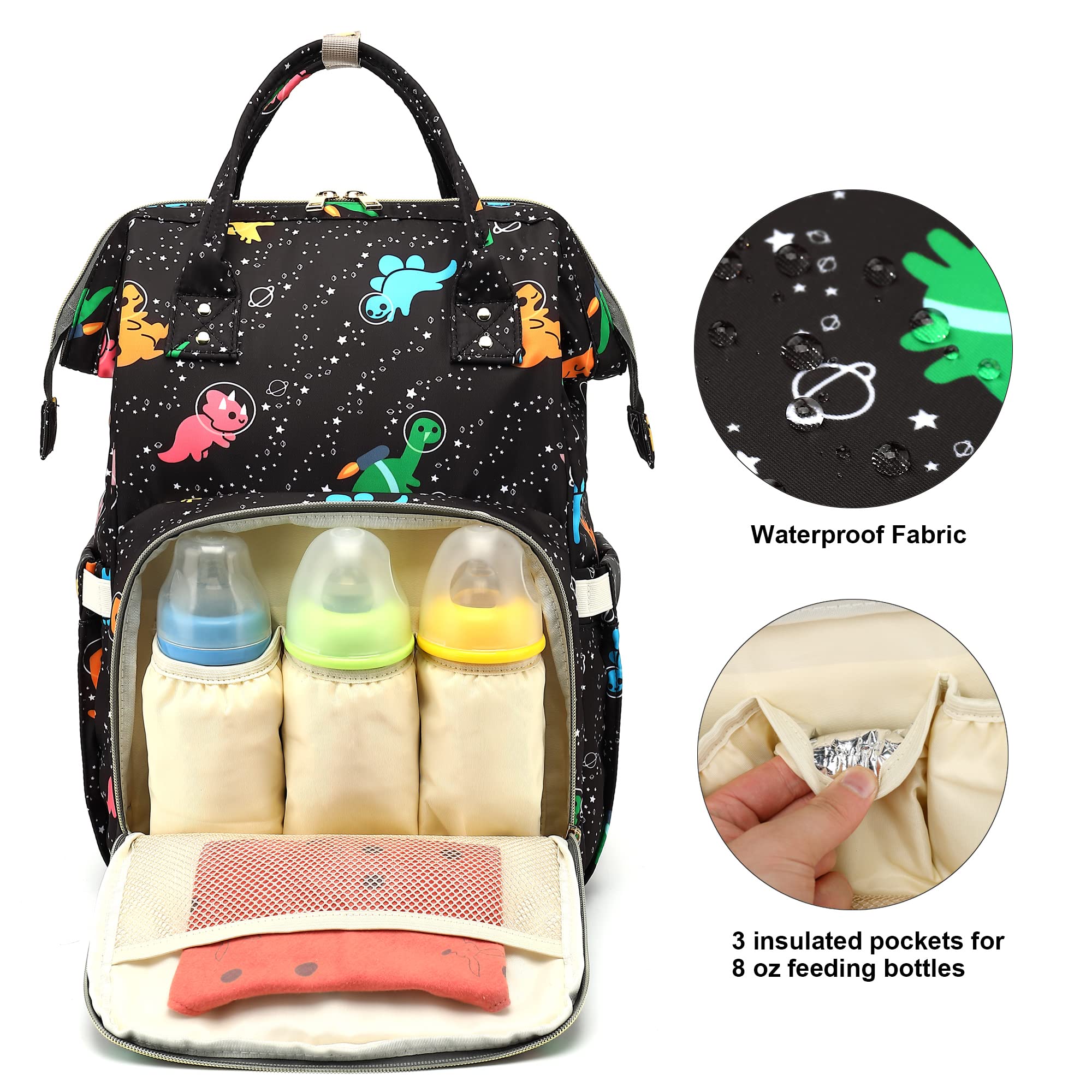Xunteny Baby Diaper Bag Backpack for Girls Boys, Waterproof Large Maternity Nappy Bags for Mom