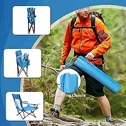 HaSteeL Folding Beach Chair Set of 2, Foldable Blue