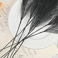 U-LIAN 36PCS Black Faux Pampas Grass 21.7