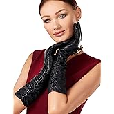 VIKIDEER Luxury Long Leather Gloves Women Plush Lined Touchscreen Warm Soft for Evening Opera or Daily