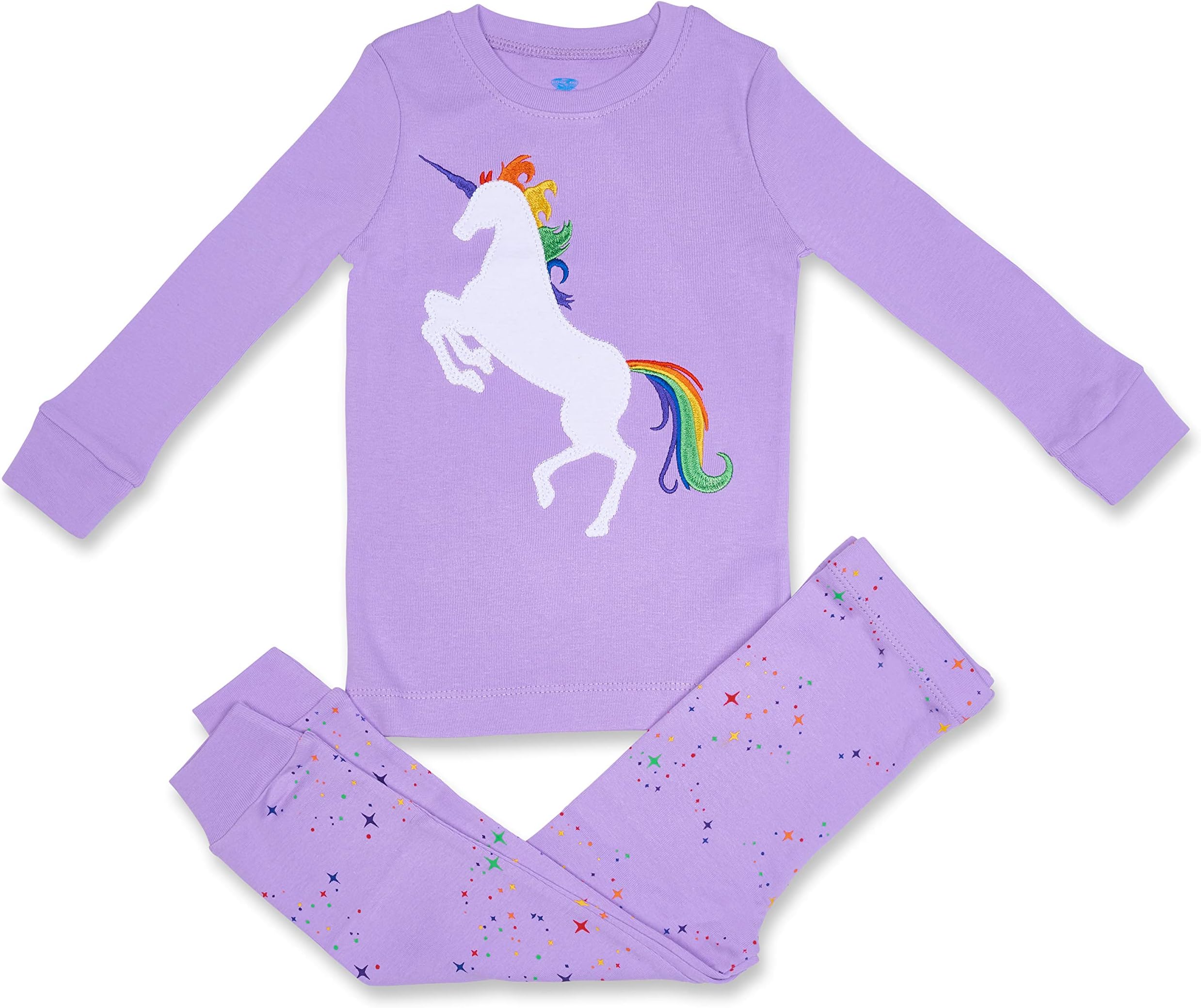 Bluenido Soft 2 Piece Pajama Set 100 % Cotton Toddler Girls Sleepwear