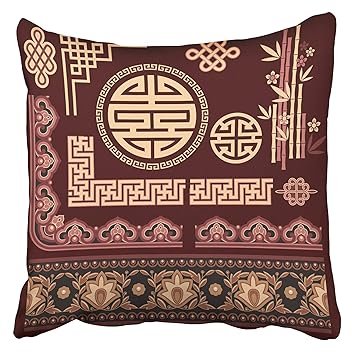 Amazon Com Emvency Throw Pillow Covers 18 X 18 Inches Chinese Of