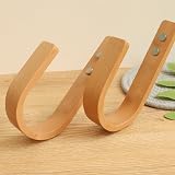 OCIOLI 2 Piece Wooden U Shaped Curtain Hooks & Holdbacks view 3