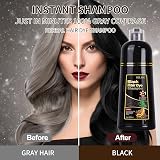 RILSIC Black Hair Dye Shampoo 3 in 1 Instant Color for Gray Hair Coverage view 2