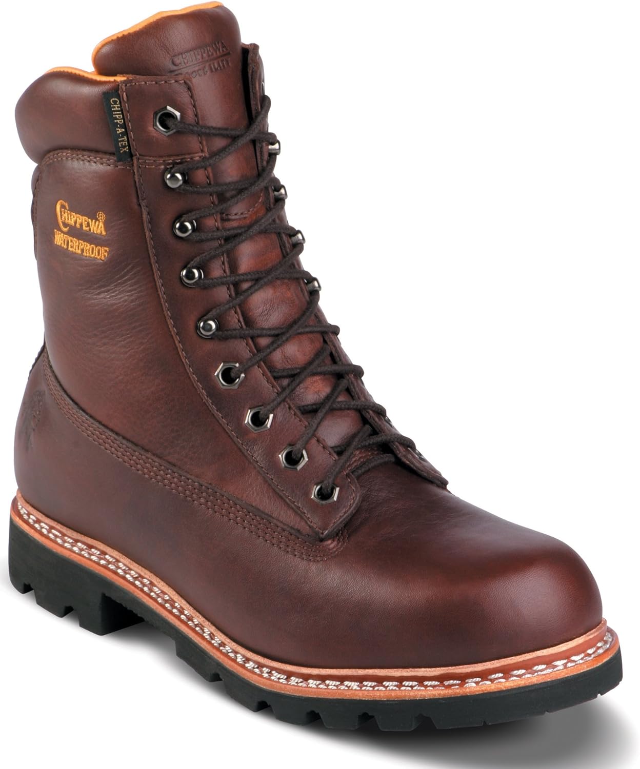 Chippewa Mens Norwegian Welt Boot Waterproof EH Rated Brown Leather 25950 Boots