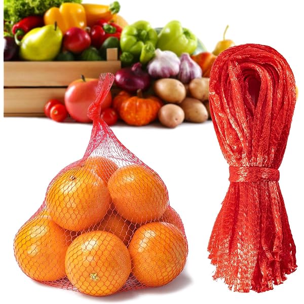 Daszui 100Pcs Reusable Mesh Produce Bags – 15.7 Inch Green Nylon Net Bags For Groceries, Fruits, Toys, Storage