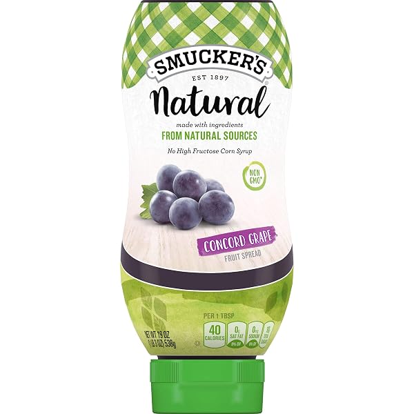 SMUCKER’S NATURAL CONCORD GRAPE SQUEEZABLE FRUIT SPREAD, 19 OUNCES