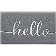 BeneathYourFeet Door Mat (30"x17.5",Grey), Welcome Mat Low Profile Floor Mat Front Doormat Indoor Outdoor Door Non Slip Rugs for Entryway, Patio, High Traffic Areas