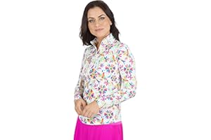 IBKUL Women's Estela Print Long Sleeve Mock Neck Top