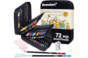 Drawdart Colored Pencils for Adult Coloring, 72-Color Professional Soft Core Drawing Sketching Shading Pencils Set with Zipper Case, Coloring Pencils for Adults, Artists, Professionals and Colorists