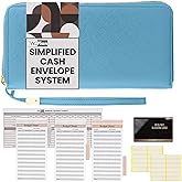 Simplified Cash Envelopes System Budgeting Wallet-NO Envelope & Budget Binder Needed, Multi-pocket Cash Stuffing Wallet, Money Organizer, Expense Tracker Sheets Card Holder, Leather Wallets For Women