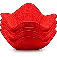 Microwave Bowl Huggers Warmers for Food Microfiber Heat Resistant Food Warmer Set Microwave Safe Handle Hot and Cold Bowls Holder Without Burning Your Hands Set of 4 Microwave Bowl Huggers (Red)