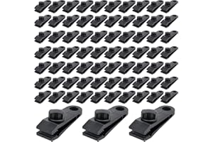 Worldity 100 Pcs Tarp Clips Heavy Duty Lock Grip, Windproof Tarp Clips Awning Secure Clamps, Reuasble Outdoor Thumb Screw Tent Clip for Camping, Caravan Canopies, Car Covers, Swimming Pool Covers